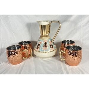 Vintage C Miller Water Pitcher And True Moscow Mule Stainless Steel Mug bundle